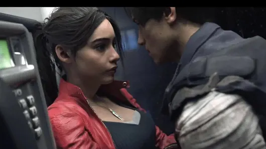 Claire redfield ve leon bir telefon kulübesinde