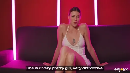 Lesbian Alexis Crystal and Angelique Lapiedra sharing a sex toy