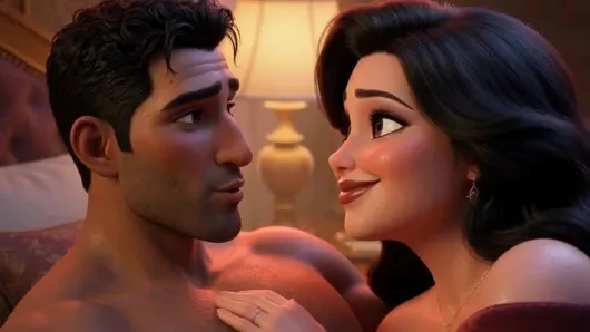 A Muslim man and a Jewish wife, with her cuckold Christian husband watching her being fucked.