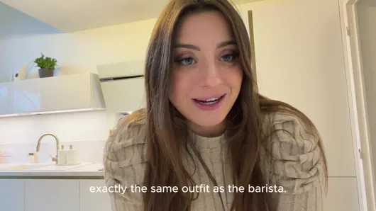 Ağızla sevişme, derin boğaz, vajina yalama ve büyük göğüslerle sert seks barista poposu – Luna Doll