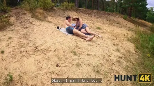 HUNT4K. As soon as she saw the money, she immediately started sucking a Stranger’s Dick on the Beach