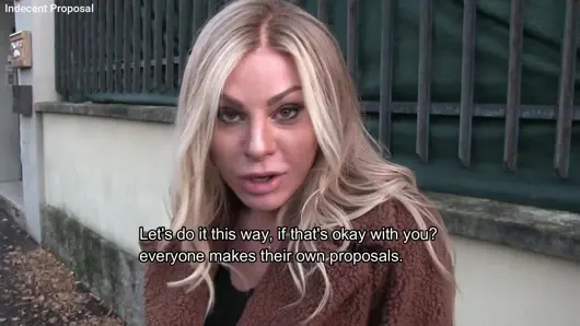 Italian blonde MILF accepts indecent proposal and cheats on her husband