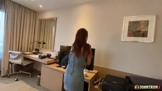 JohnTronX – Hardcore fast-paced sex with a hot redhead Asian babe