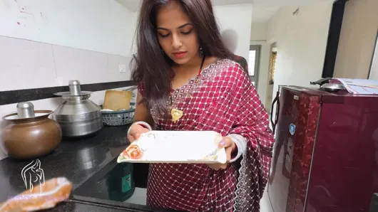 Soft || The newlywed bride was making pudding in the kitchen while her husband’s brother-in-law secretly started fucking her.